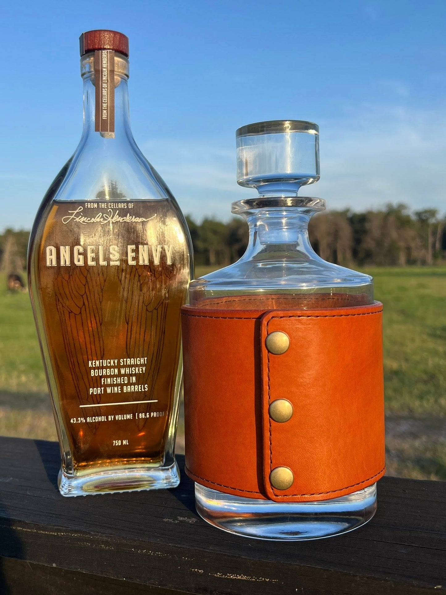 Leather Wrapped Whiskey Decanter