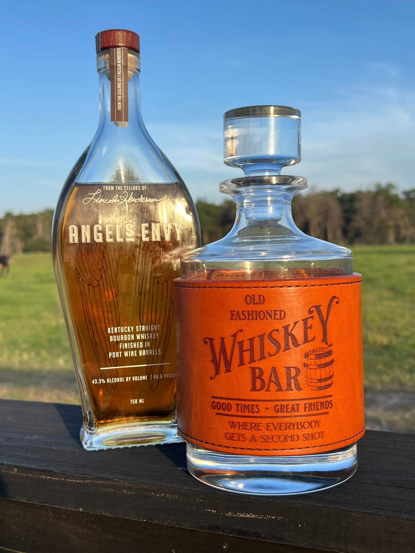 Leather Wrapped Whiskey Decanter