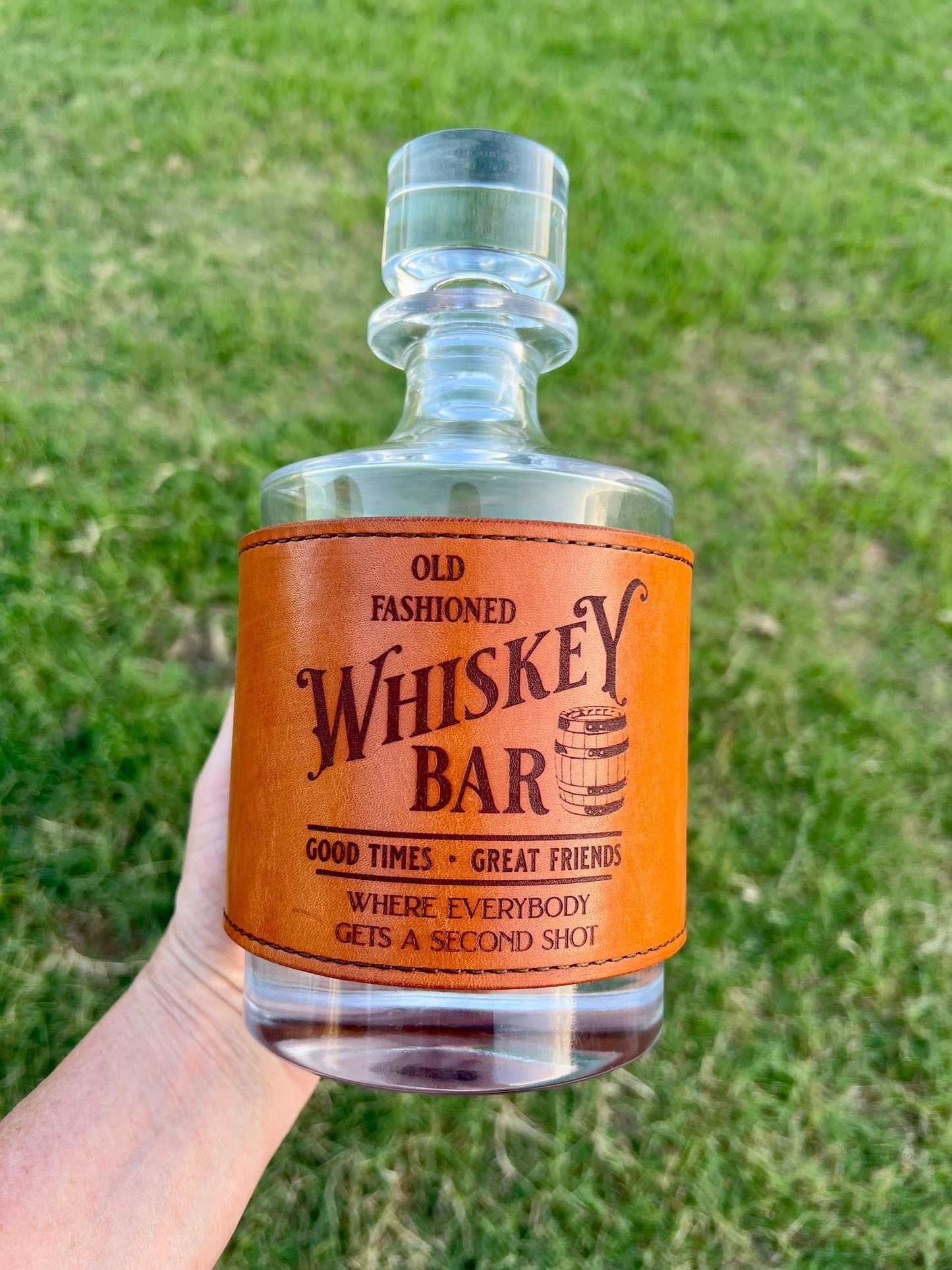 Leather Wrapped Whiskey Decanter