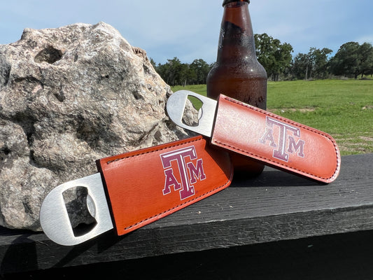 Leather-Handled Stainless Steel Bottle Opener