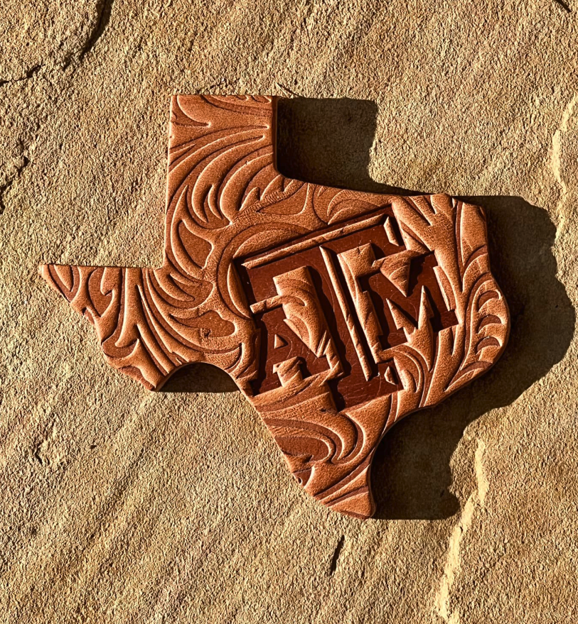 Handcrafted Leather Texas A&M Keychain