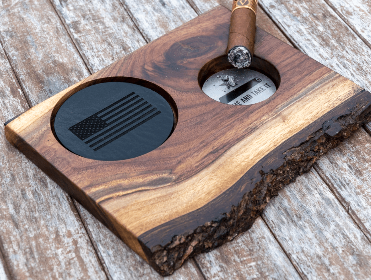 Black Walnut Cigar and Drink Rest - PateRanchCreations