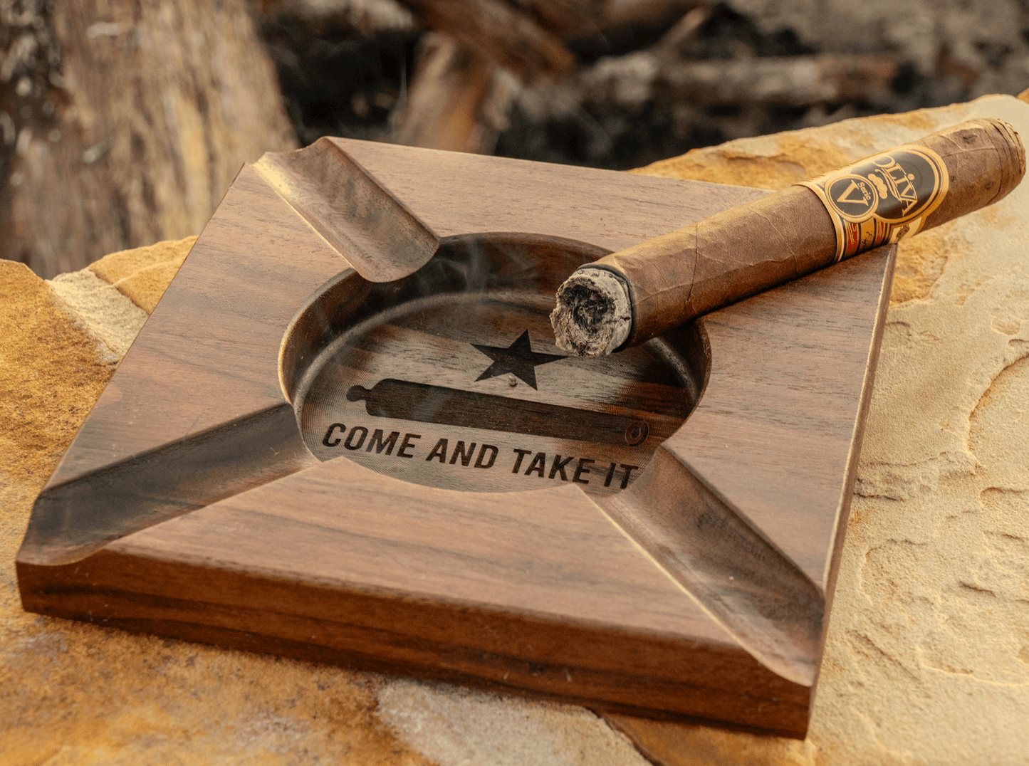 Black Walnut Cigar and Drink Rest - PateRanchCreations