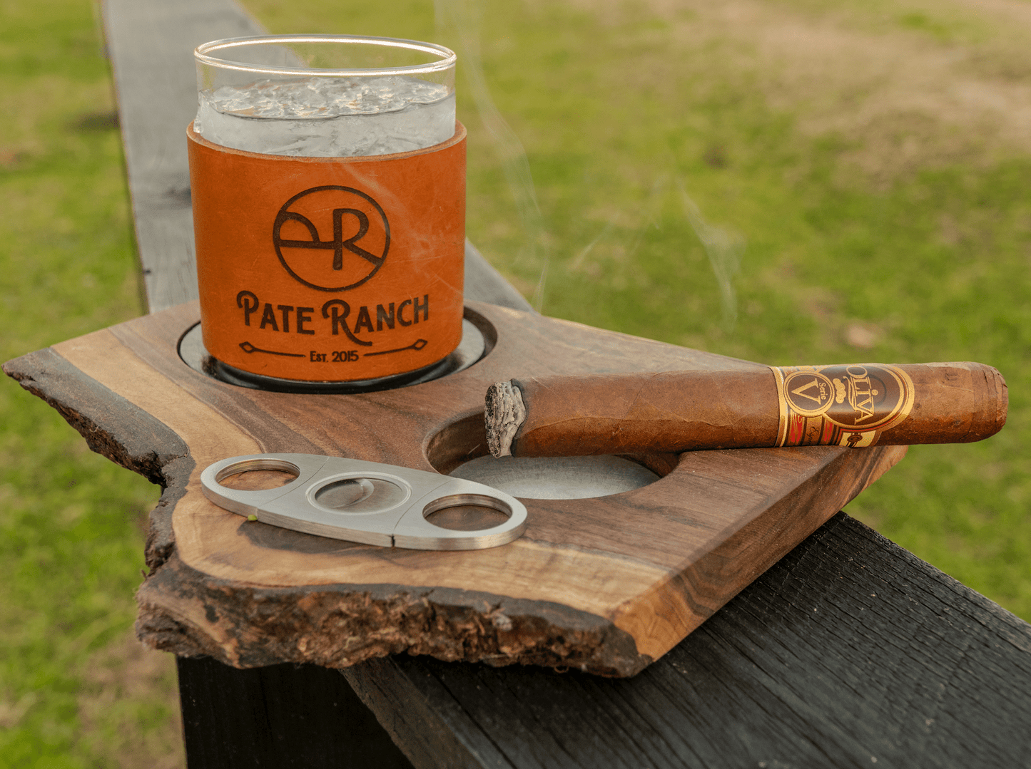 Black Walnut Cigar and Drink Rest - PateRanchCreations