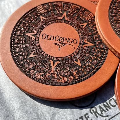 Bridle Leather Coasters - 4.5" - Sold Individually - PateRanchCreations