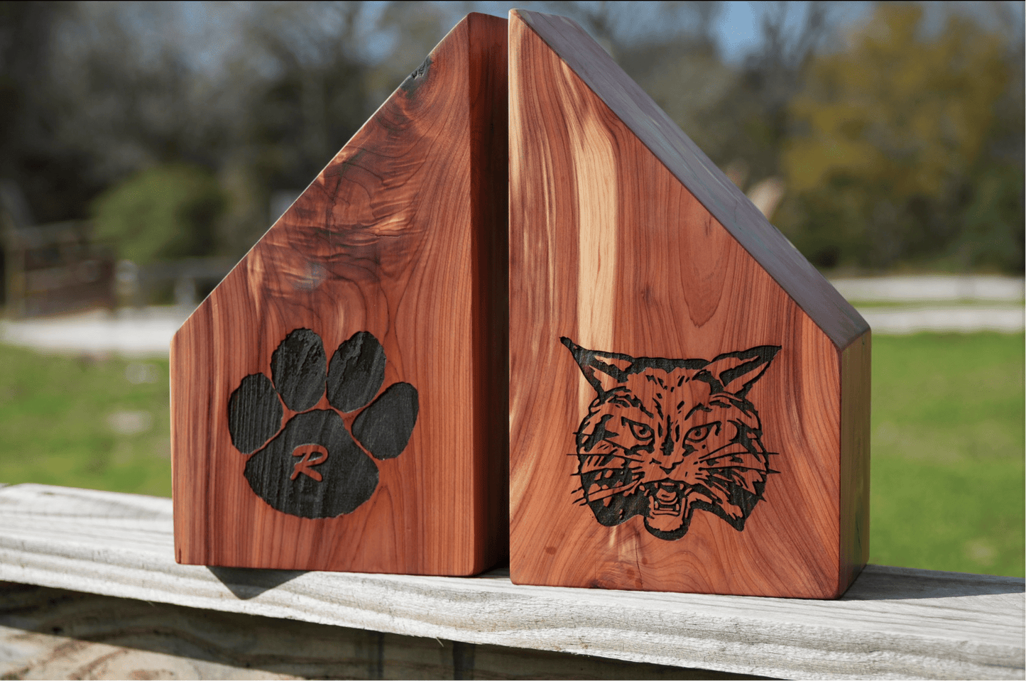 Cedar Wood Bookends / Award - PateRanchCreations