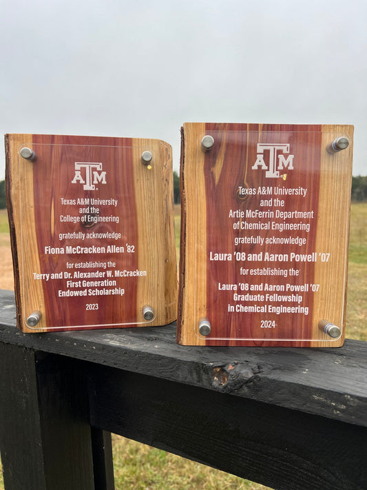 Custom Cedar and Acrylic Award Plaque - PateRanchCreations