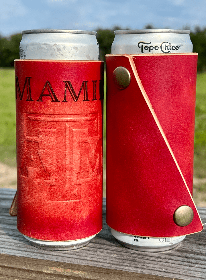 Custom Leather Can Cooler - PateRanchCreations