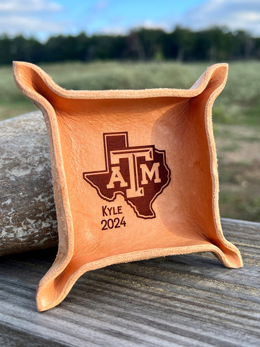 Custom Leather Ring Tray / Leather Catchall - PateRanchCreations