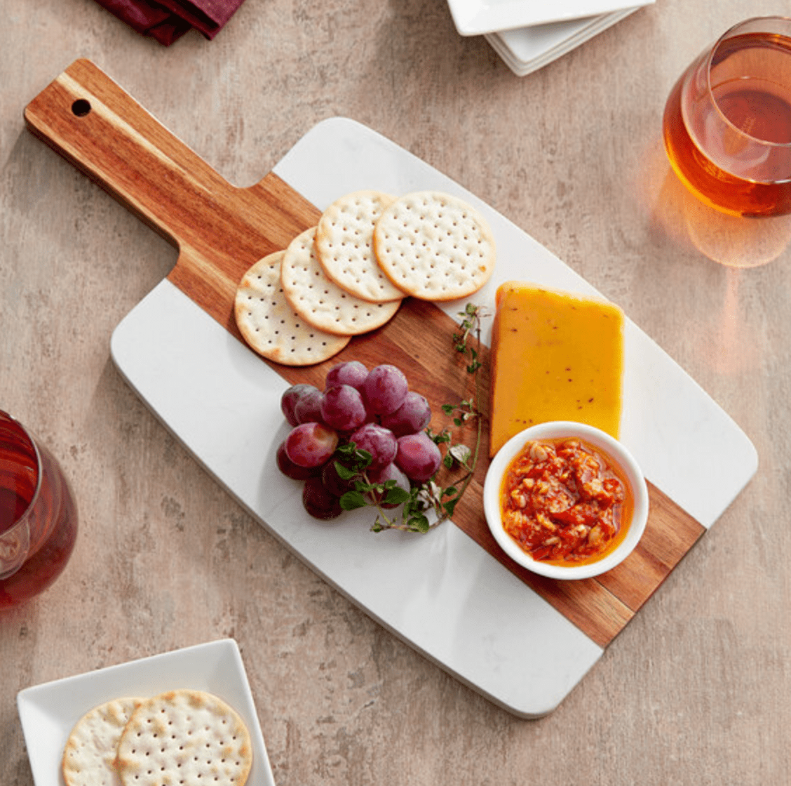 Elegant Marble and Acacia Wood Serving Board - PateRanchCreations