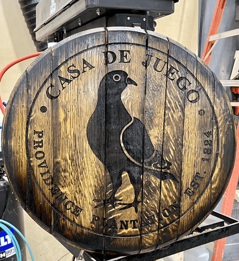 Engraved Authentic Whiskey Barrel Lid - PateRanchCreations