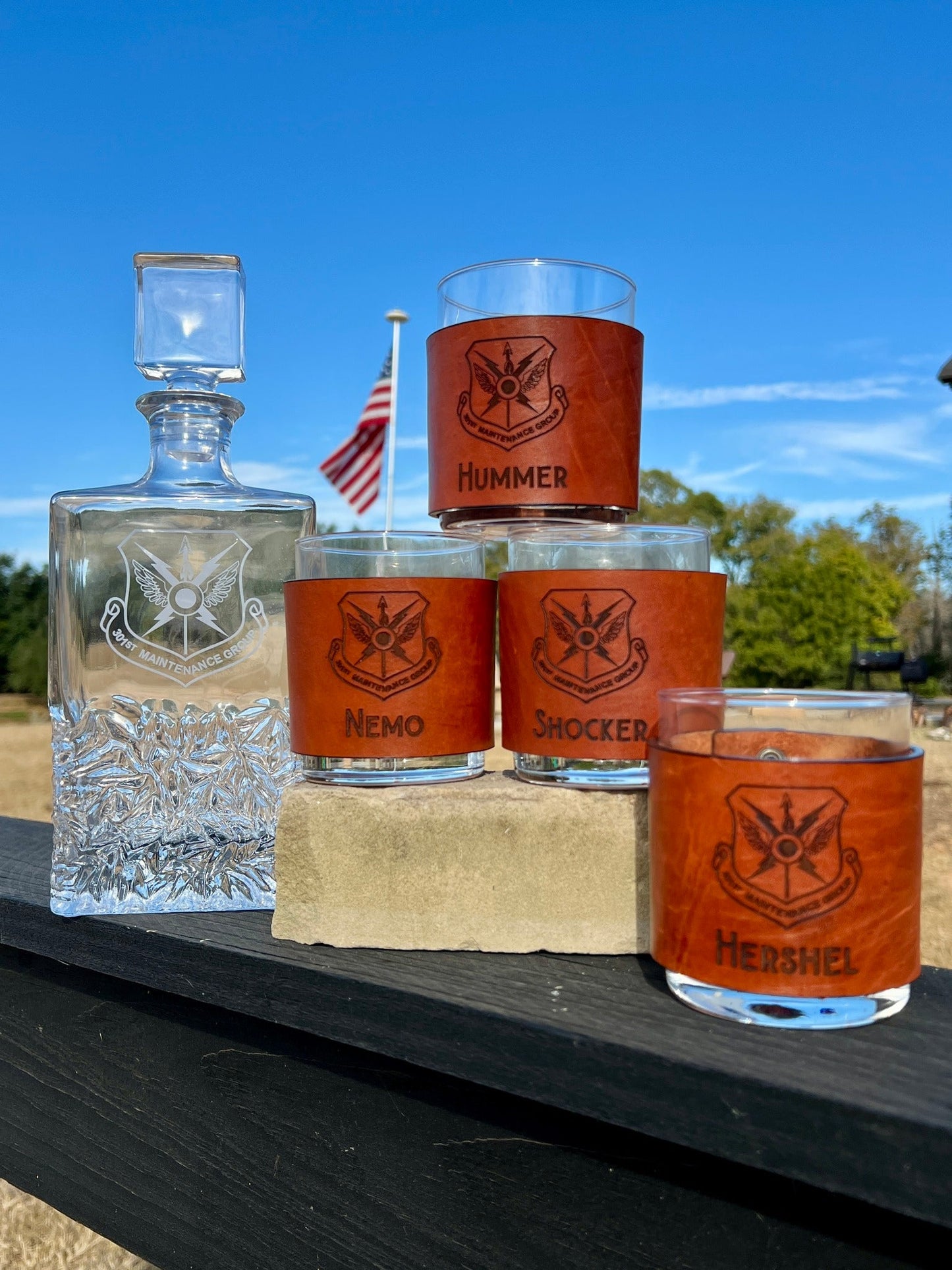 Leather Wrapped Bourbon Glasses - PateRanchCreations