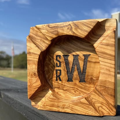 Olive Wood Cigar Ash Tray - PateRanchCreations