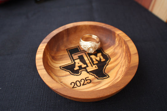 Olive Wood Ring Dish Personlalized - PateRanchCreations