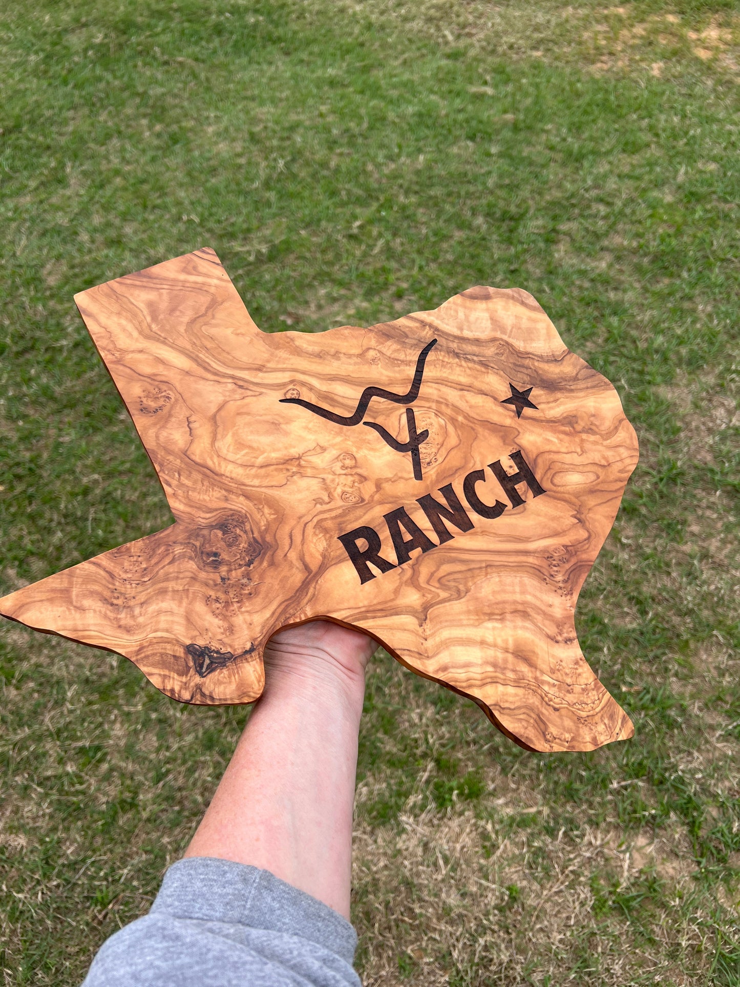 Texas Charcuterie Board - Olive Wood - PateRanchCreations