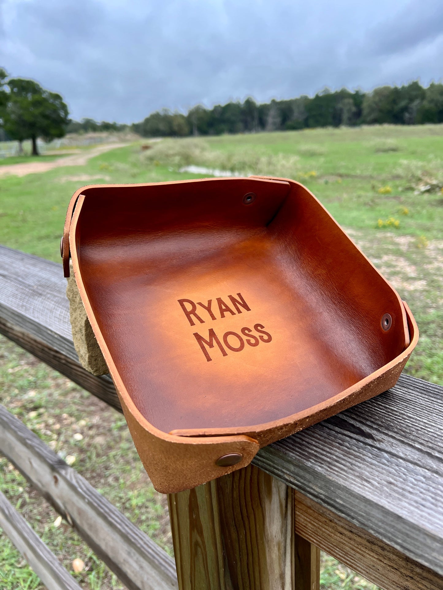 Texas Size Leather Catch All / Valet Tray - PateRanchCreations
