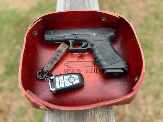 Texas Size Leather Catch All / Valet Tray - PateRanchCreations