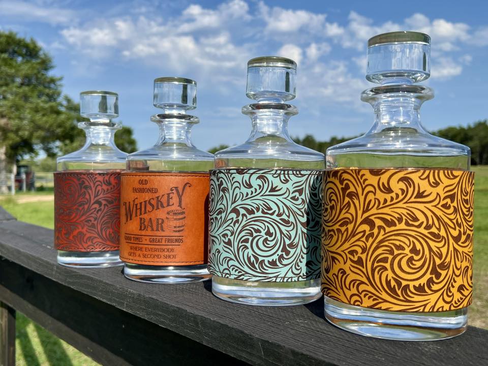 leather whiskey decanter