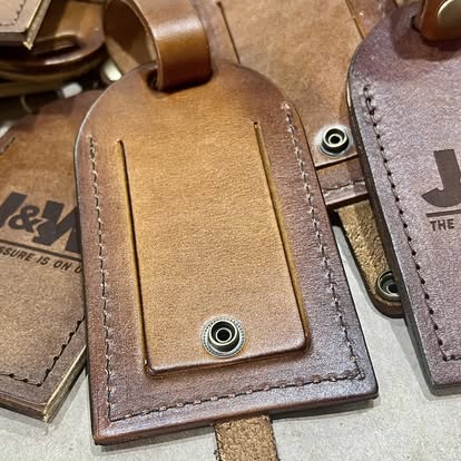 Your Logo + Our Leather - The Flyer Leather Luggage Tag - PateRanchCreations