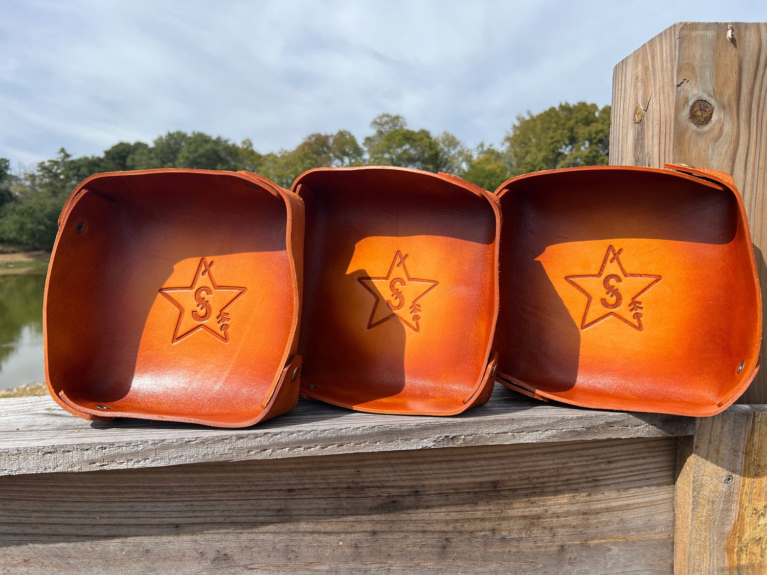 Personalized Leather Catch All Valet Tray