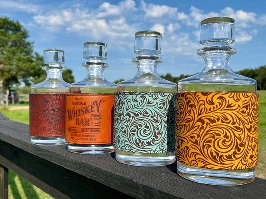 Leather Wrapped Whiskey Decanter