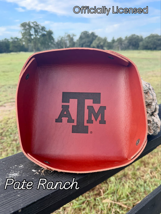 Texas Size Leather Catch All / Texas A&M branded