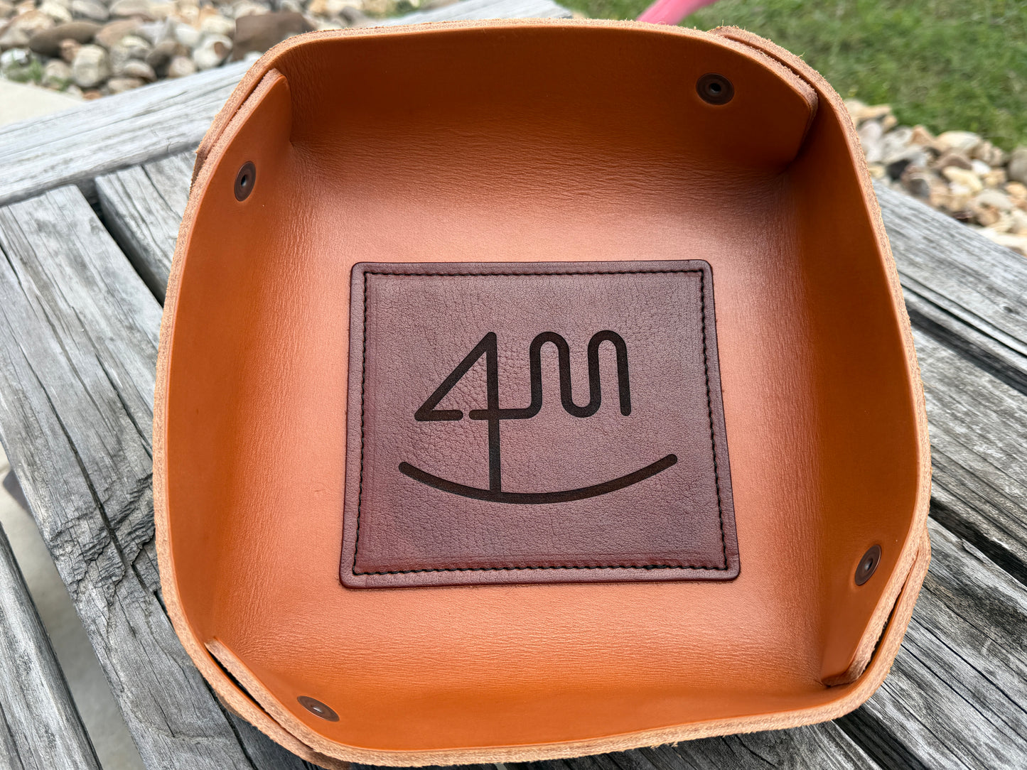Texas Size Leather Catch All / Valet Tray - Double Barrell