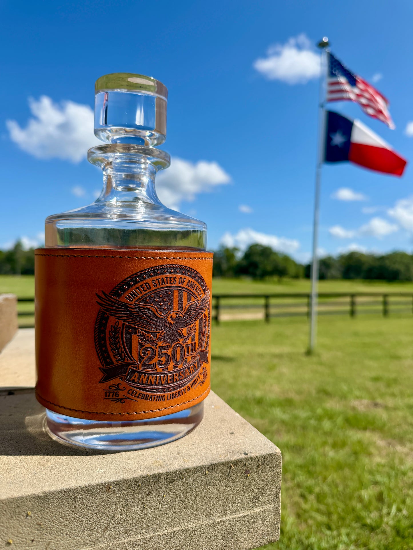 Leather Wrapped Whiskey Decanter