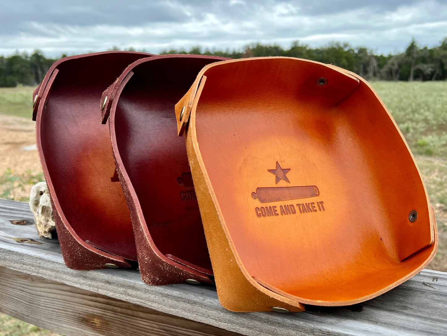 Texas Size Leather Catch All / Valet Tray