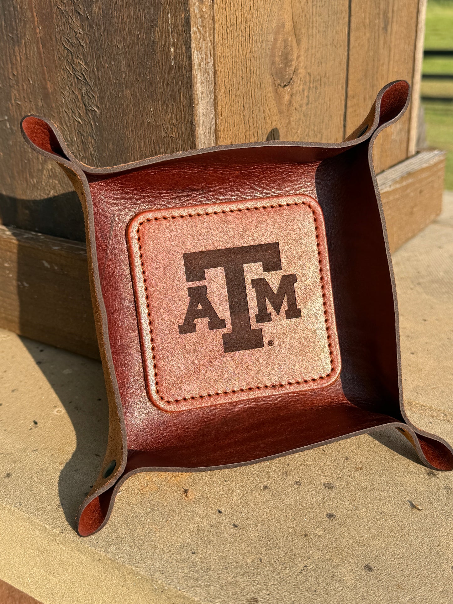 Texas A&M Leather Valet Tray