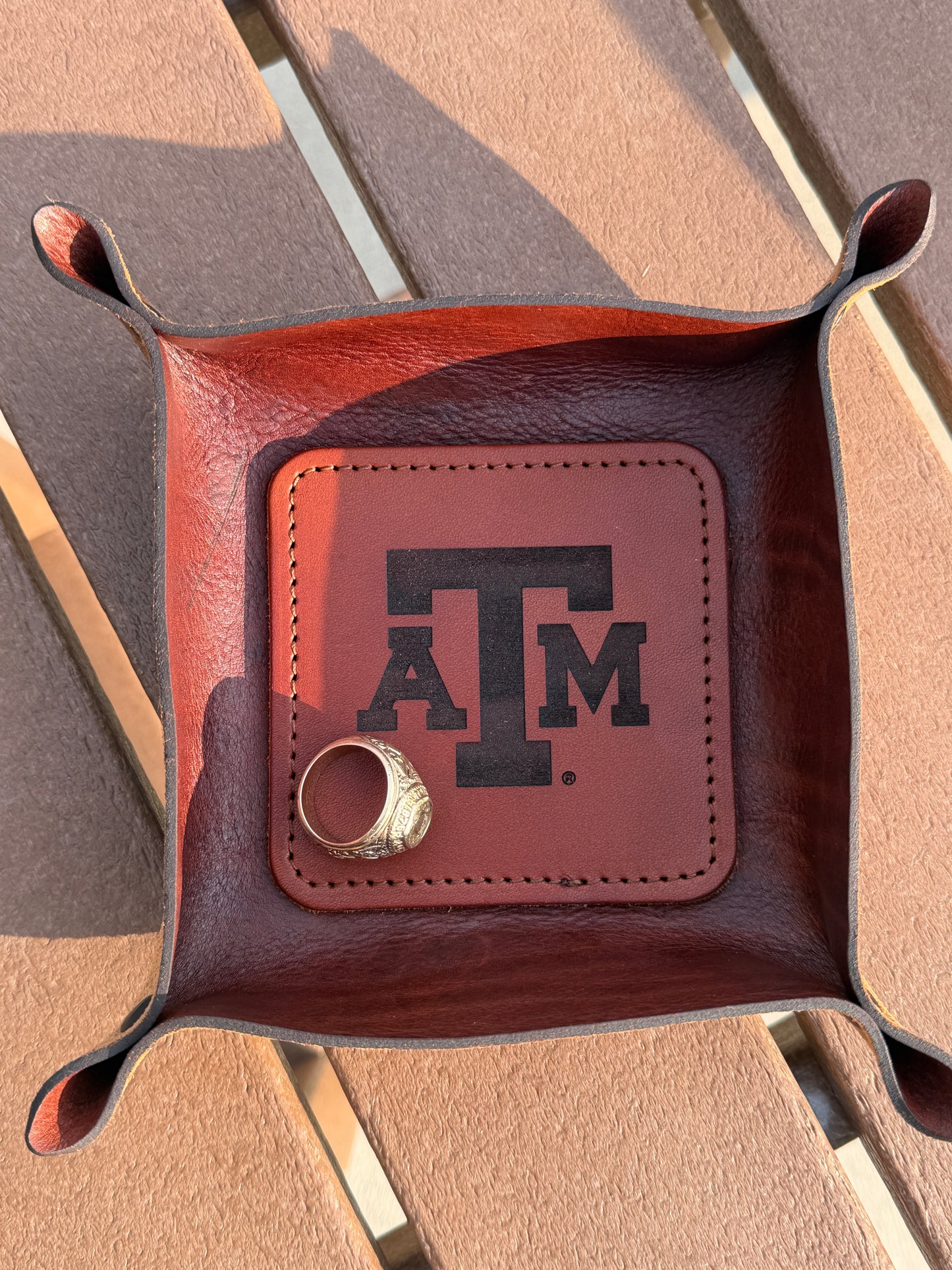 Texas A&M Leather Valet Tray