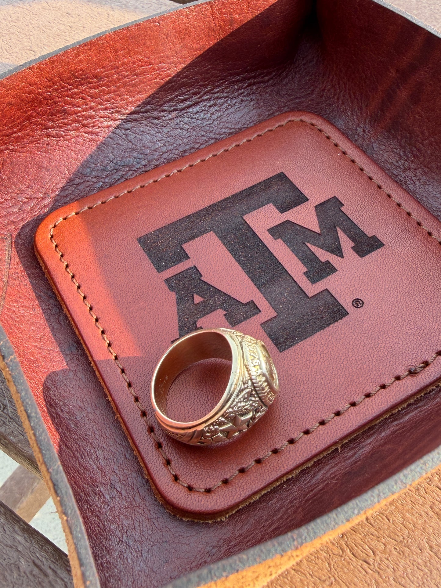 Texas A&M Leather Valet Tray