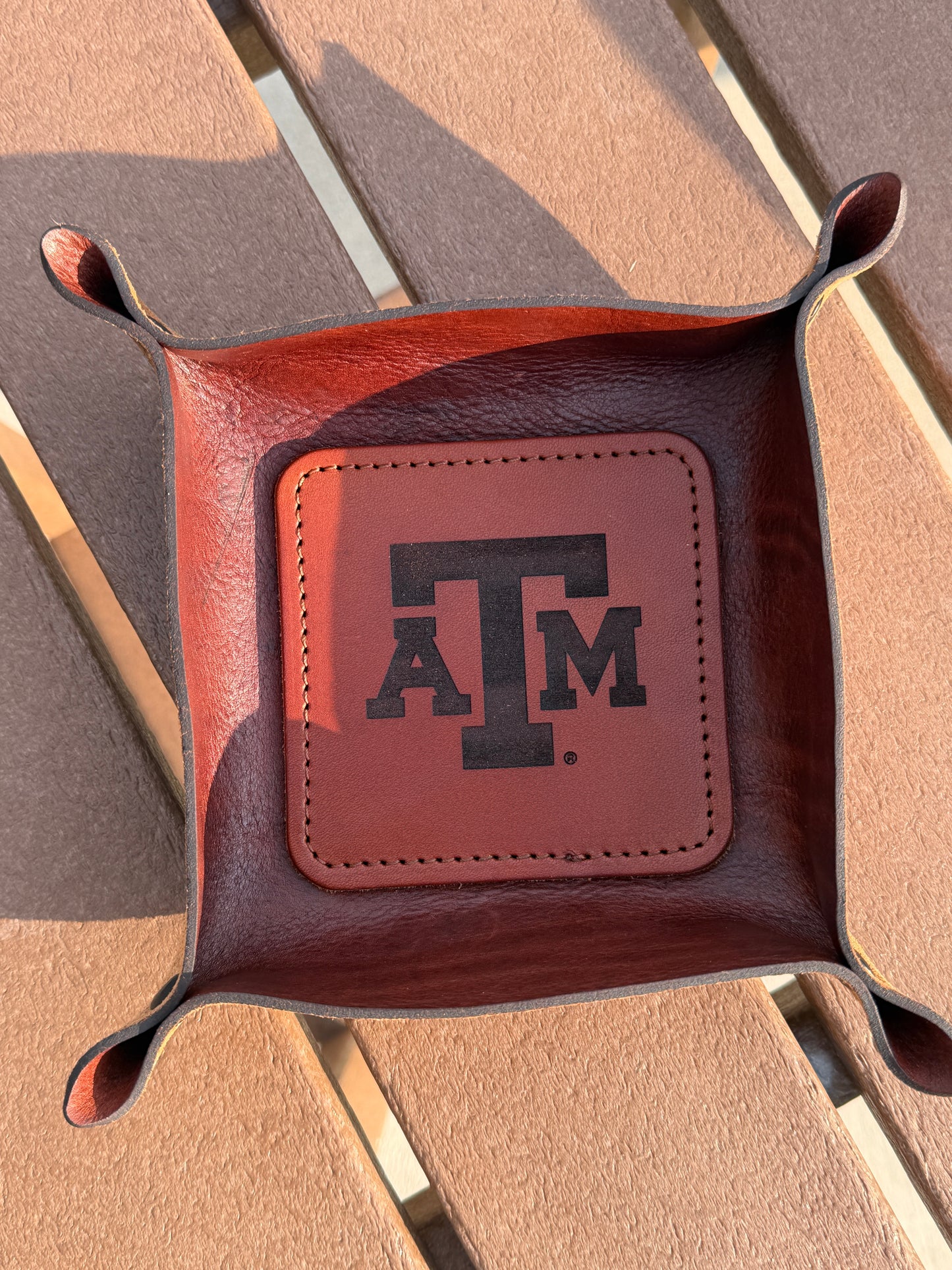 Texas A&M Leather Valet Tray