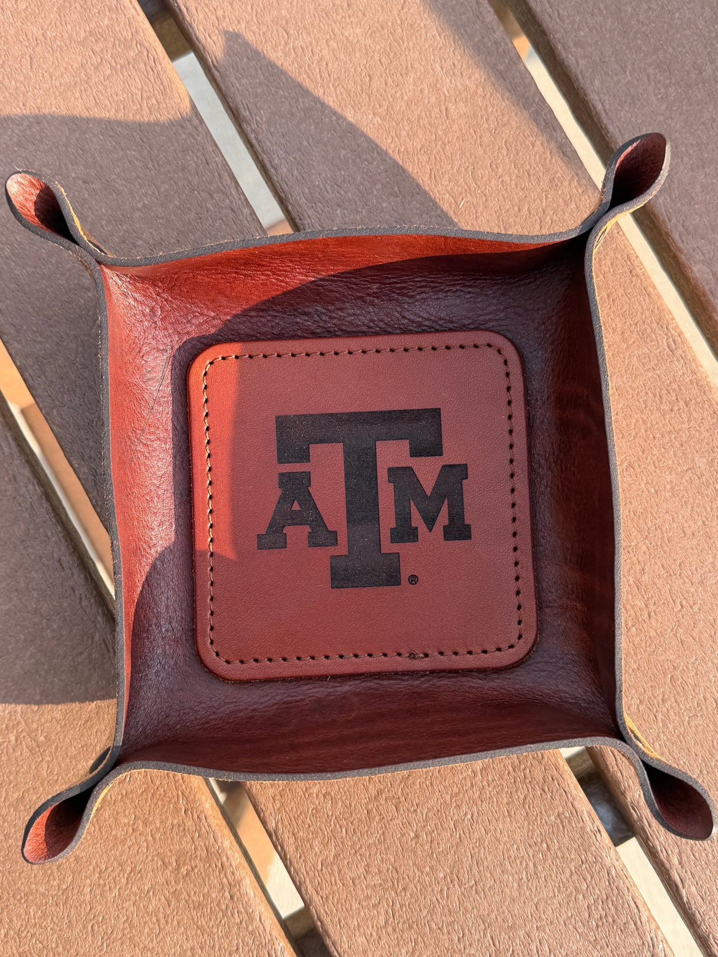Texas A&M Leather Valet Tray
