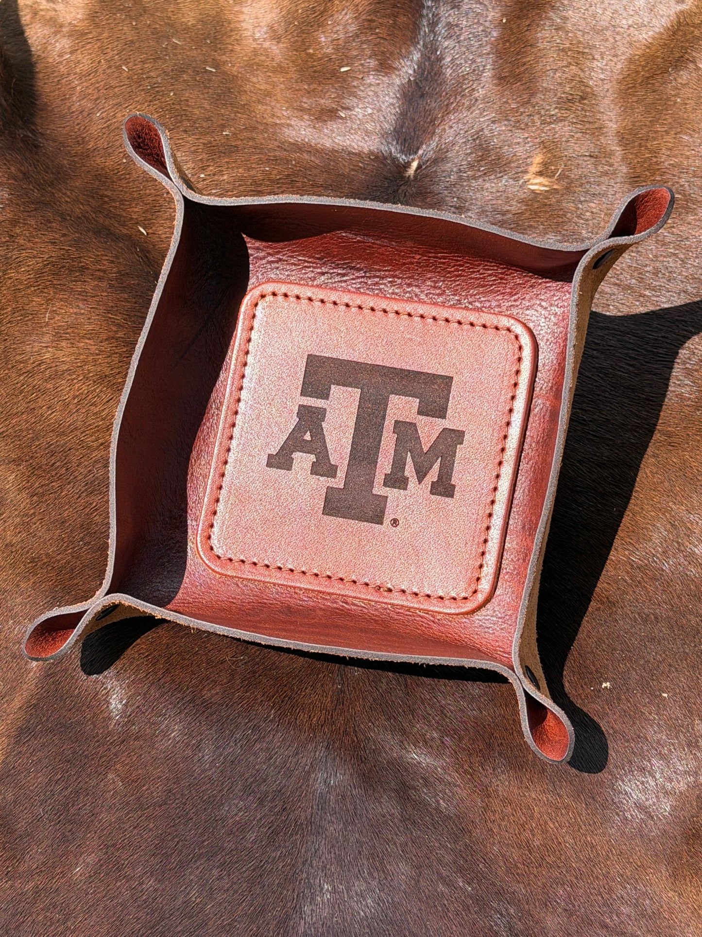 Texas A&M Leather Valet Tray
