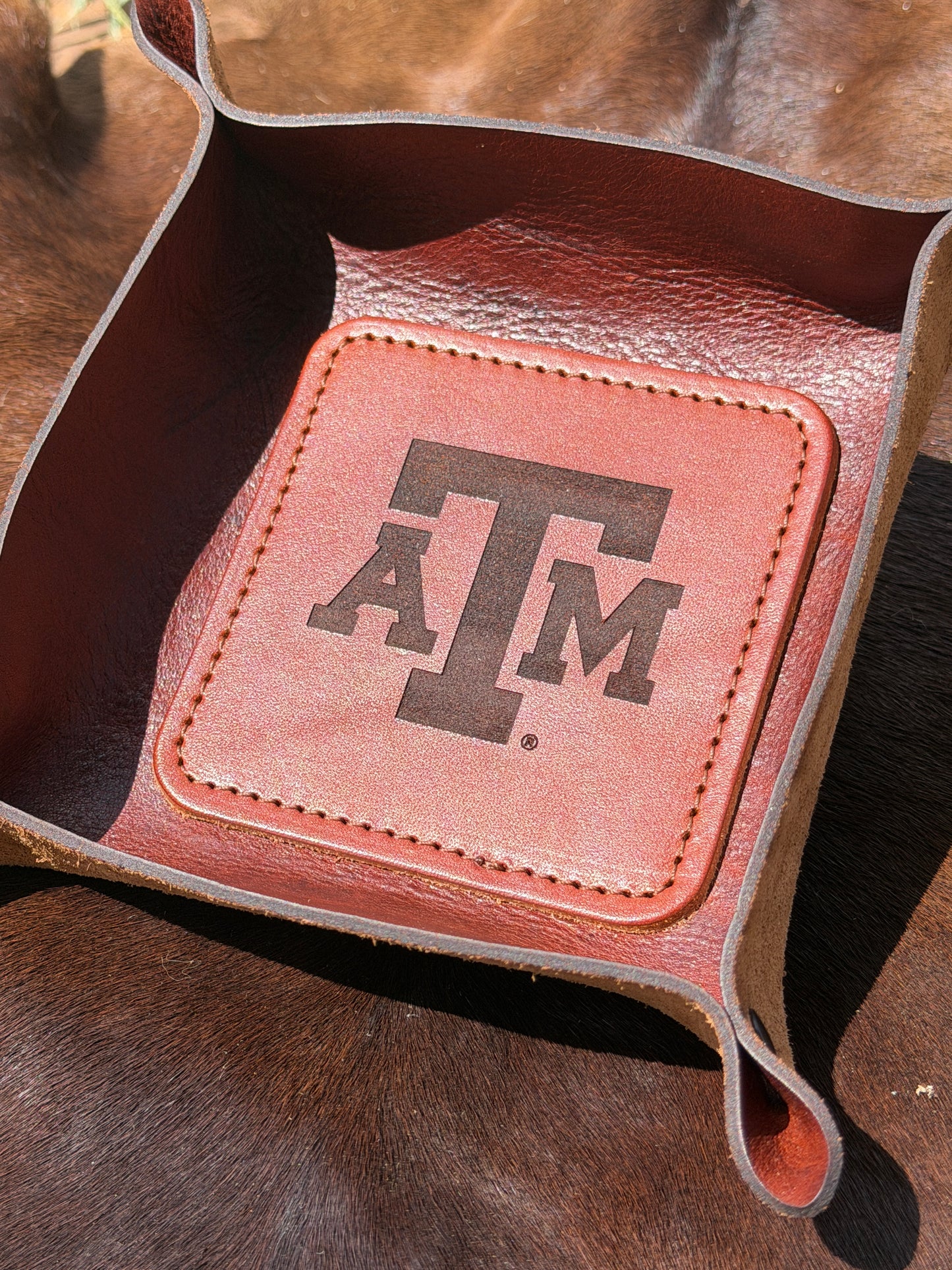 Texas A&M Leather Valet Tray