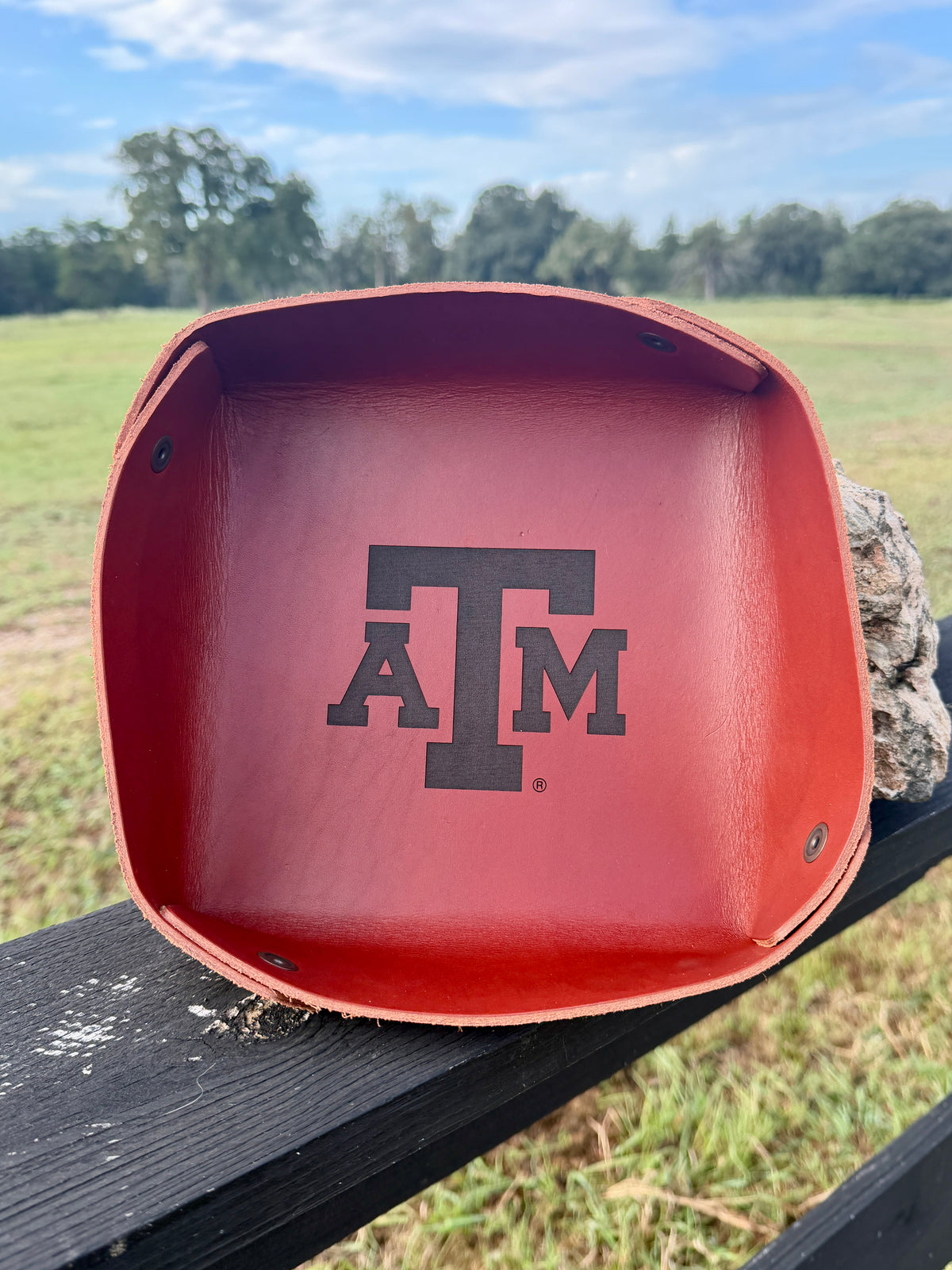 Texas Size Leather Catch All / Texas A&M branded