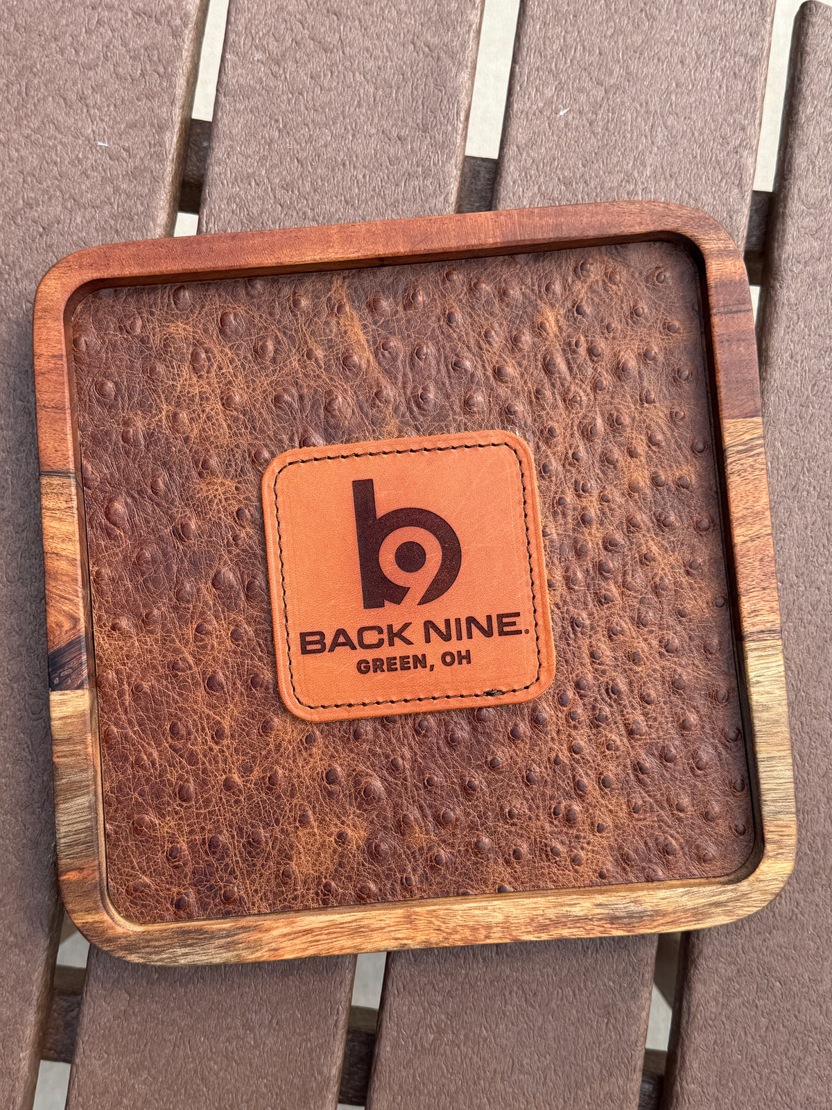 Custom Wood & Leather Valet Tray
