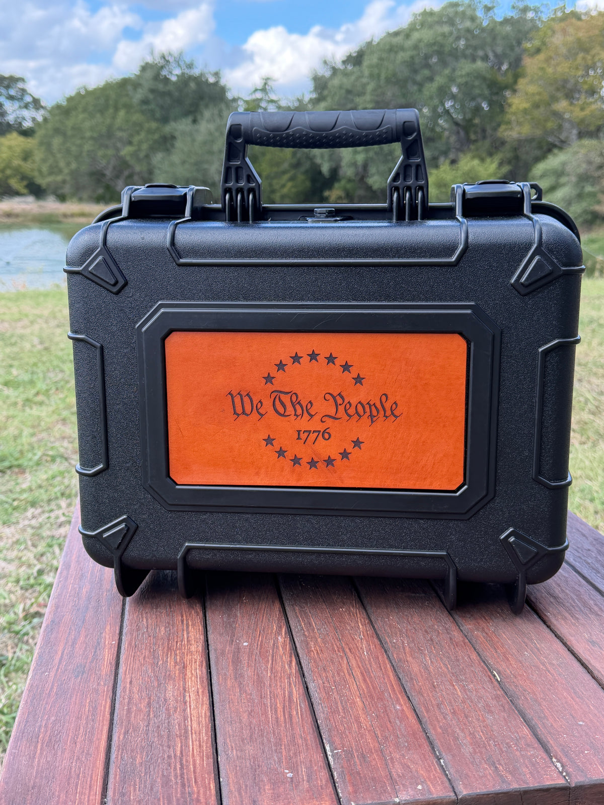 Personalized Leather Gun Case | Premium Texas-Made 4-Pistol Hard Case
