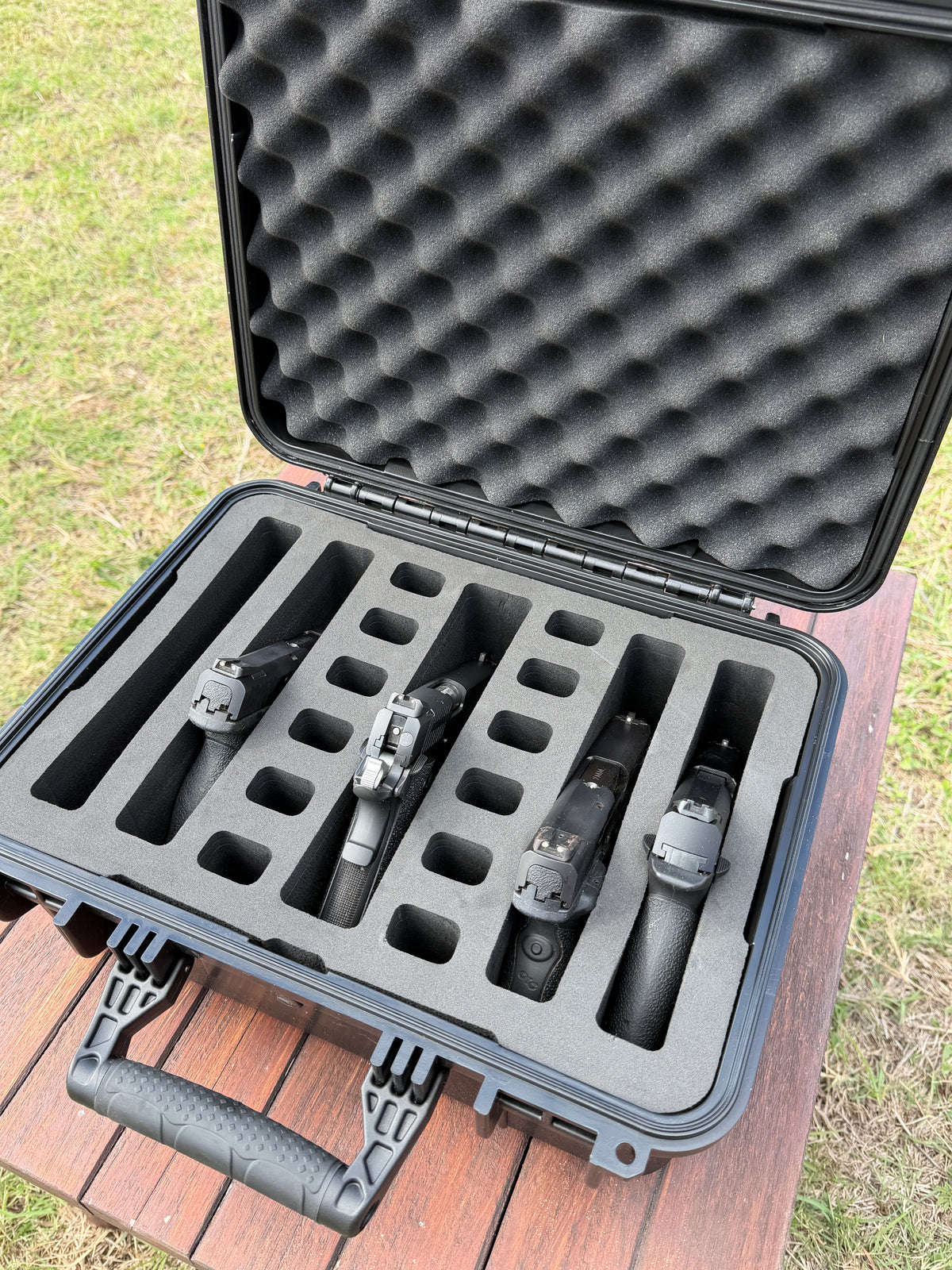 Personalized Leather Gun Case | Premium Texas-Made 4-Pistol Hard Case
