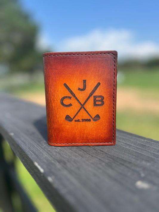 Handcrafted Leather Golf Scorecard Holder