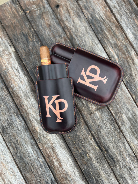 Leather UV-Printed Cigar Holder – 2 or 3 Cigar Capacity