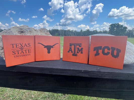 Bridle Leather Coasters - 4.5" - University Collection