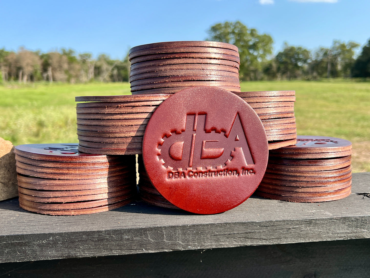 Bridle Leather Coasters - 4.5" - Sold Individually