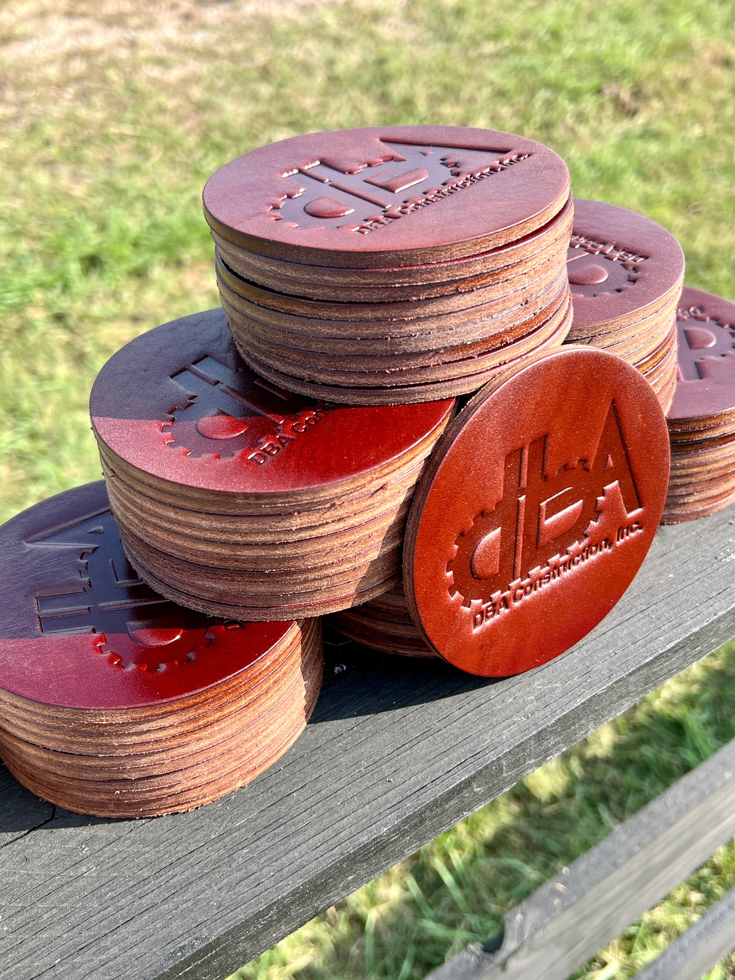 Bridle Leather Coasters - 4.5" - Sold Individually