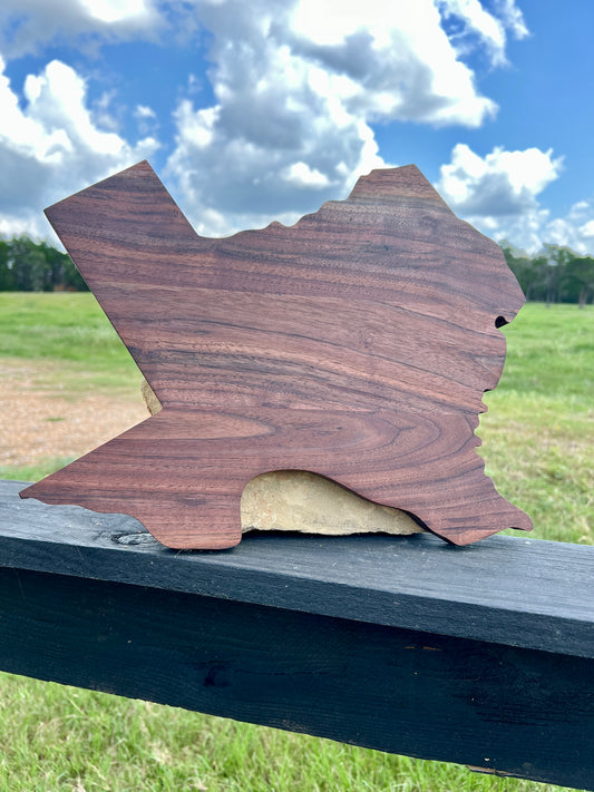 Texas Shaped Black Walnut Serving Board