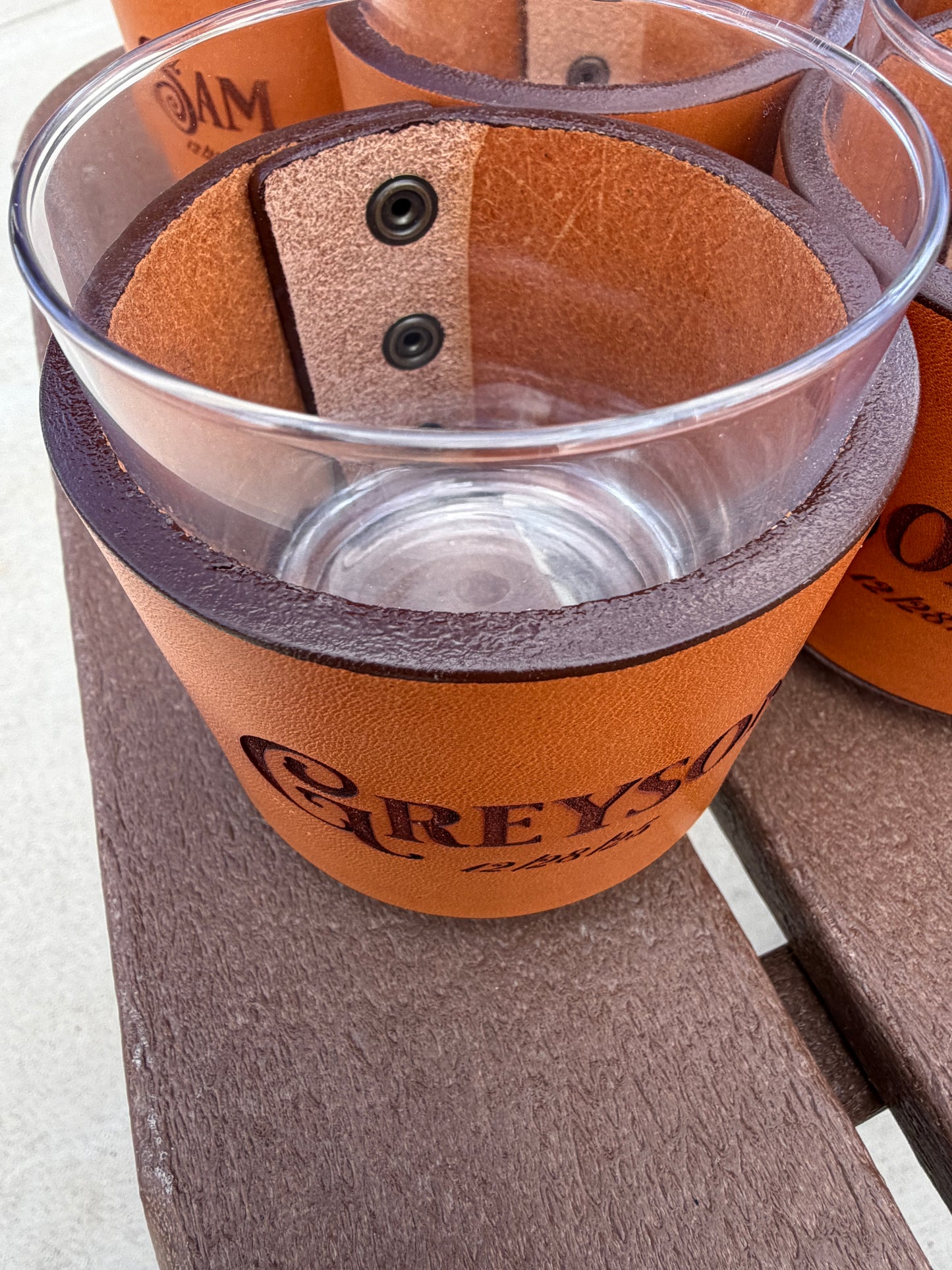 Leather Wrapped Bourbon Glasses