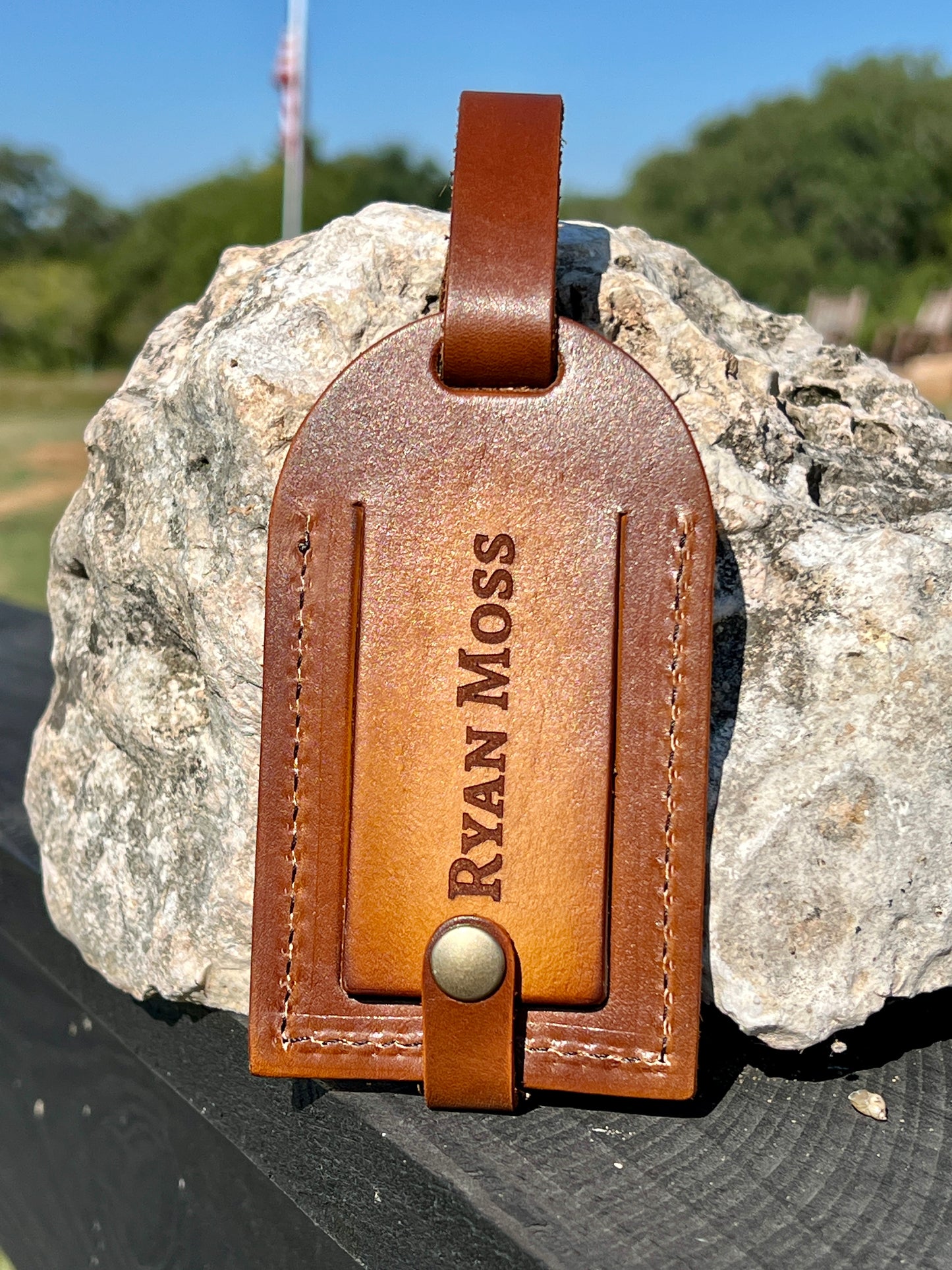 Your Logo + Our Leather - The Flyer Leather Luggage Tag