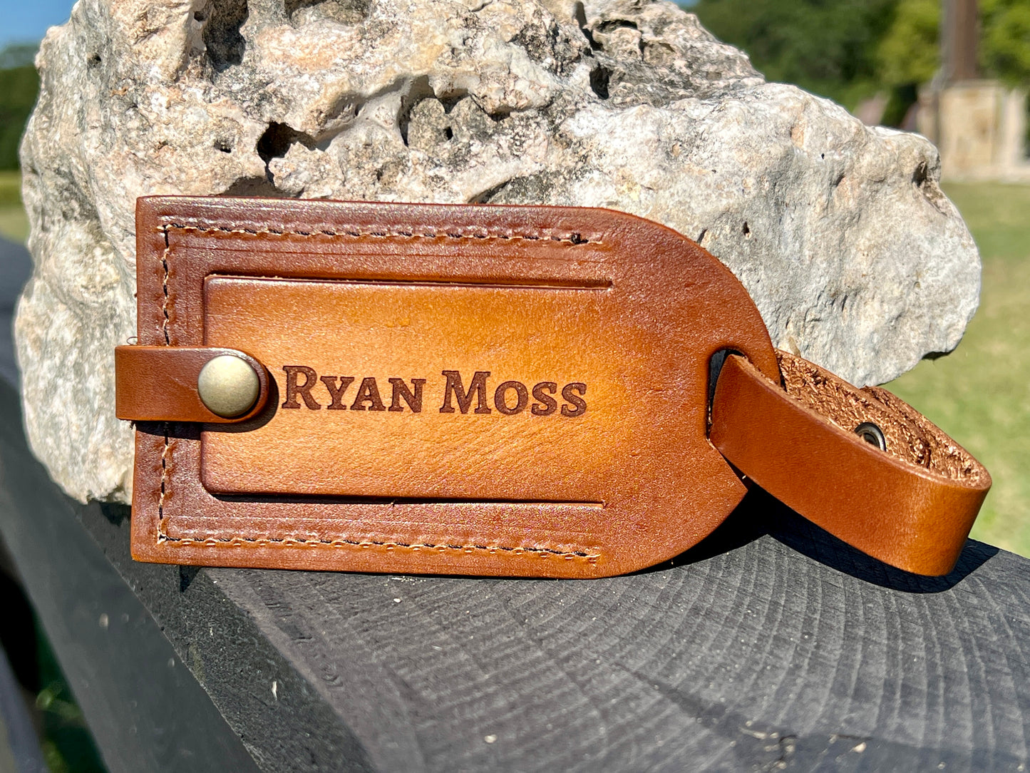 Your Logo + Our Leather - The Flyer Leather Luggage Tag