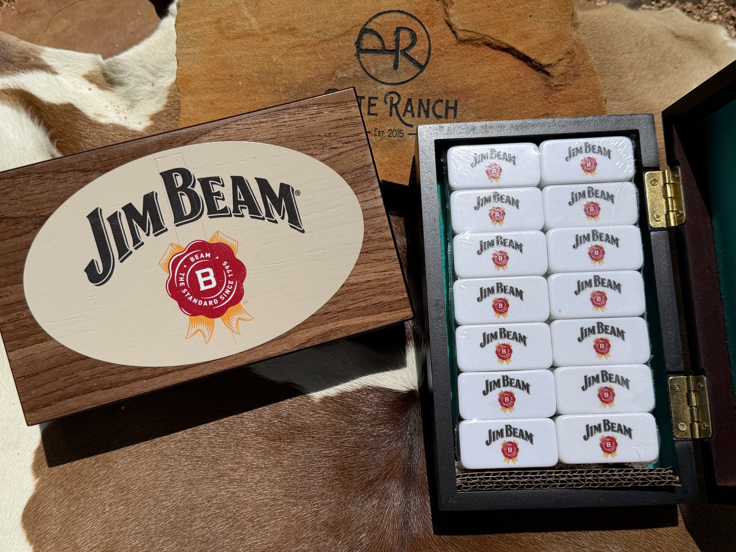 Custom Hunting Lodge Dominoes Set – Personalized UV-Printed Dominos in Premium Gift Box